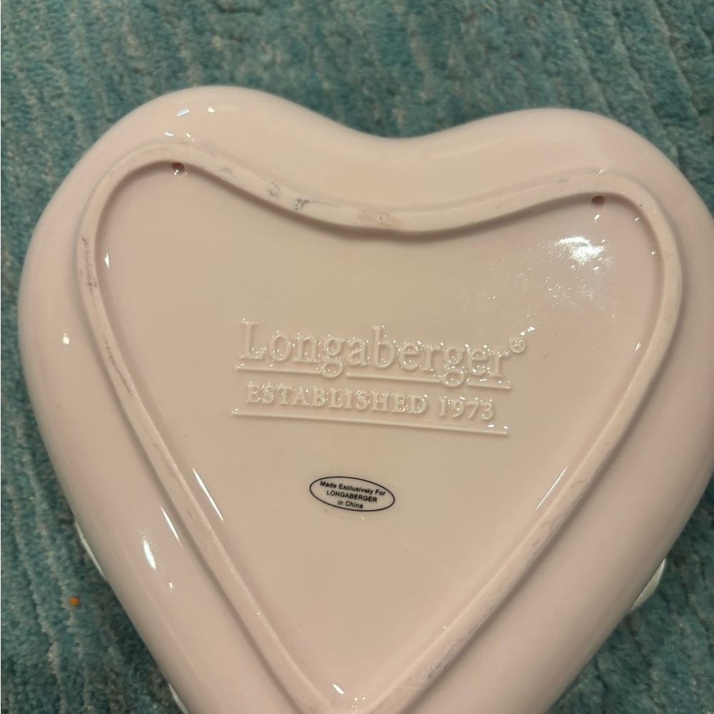 Longaberger Light Pink Heart Dish